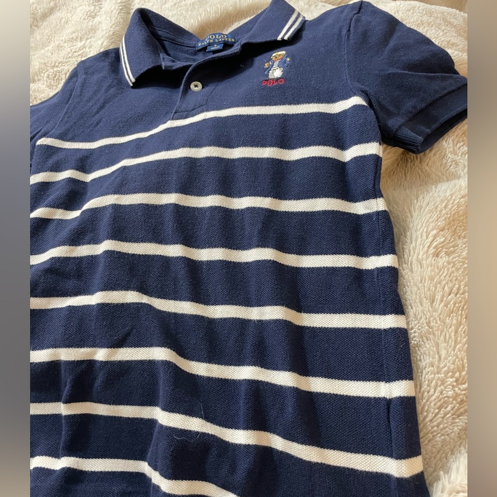 EUC Polo Ralph Lauren Teddy Bear Striped Polo Shirt - Picture 4 of 4